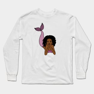 Afro Mermaid, African, Black Girl Magic Long Sleeve T-Shirt